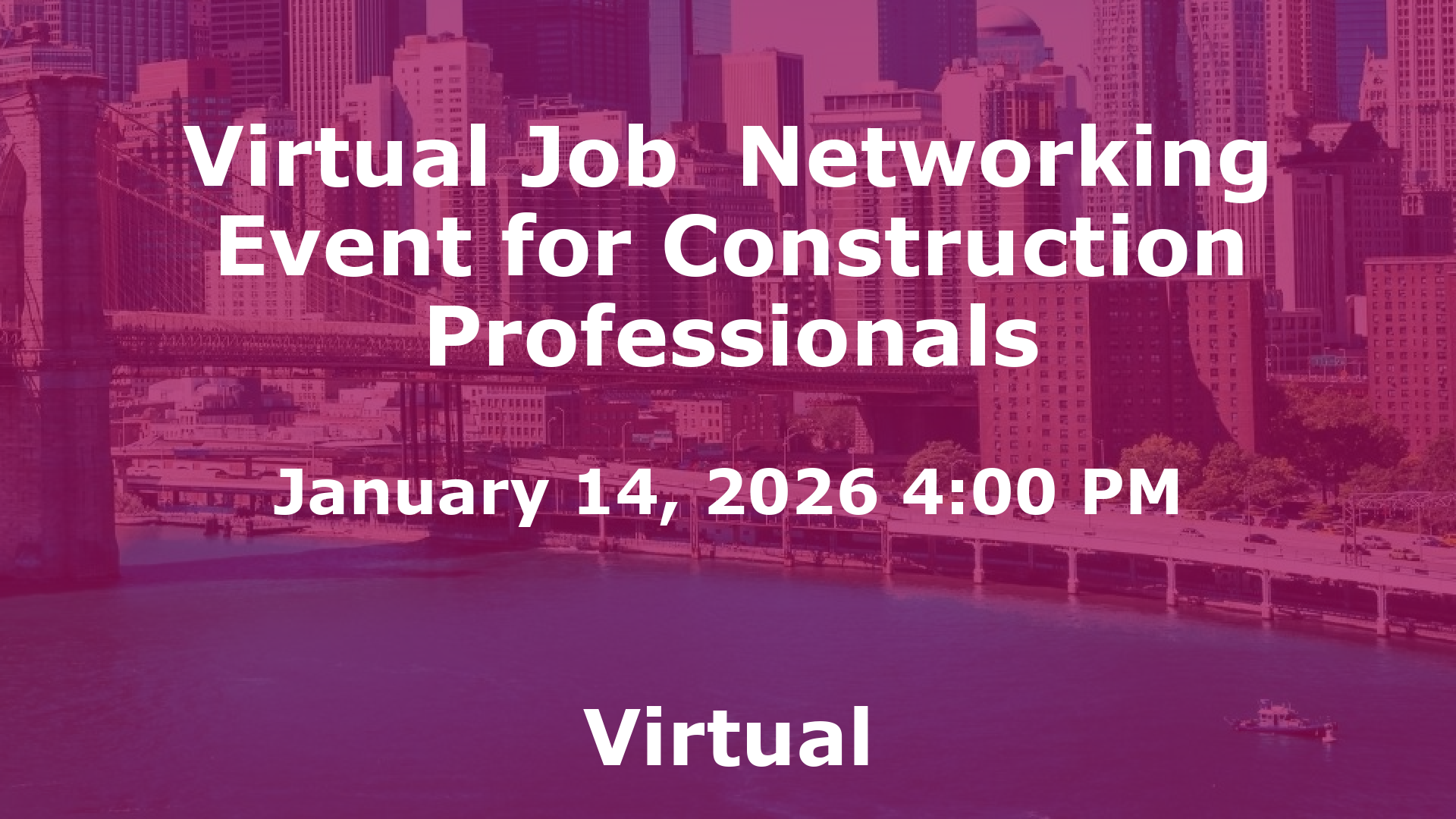 Virtual Job  Networking Event for Construction Professionals event image